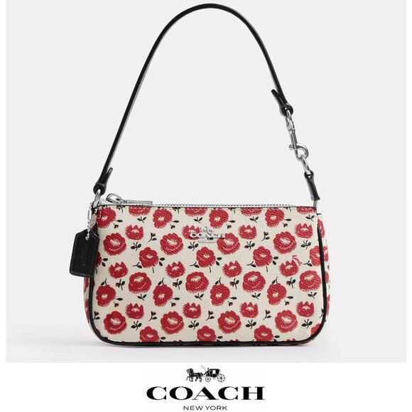❤️🌸 Coach Nolita 19 With Floral Print - Picture 1 of 8